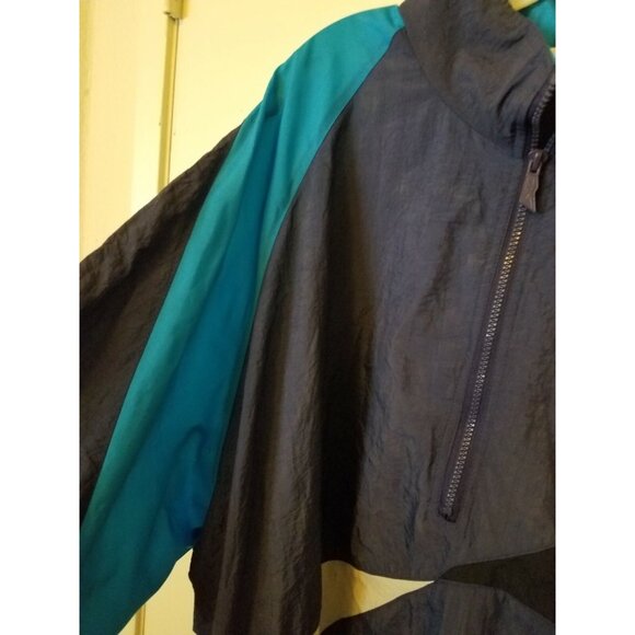 VTG Reebok Wind Breaker Nylon Jacket Embroidered Logo White Blue Track XL - Picture 8 of 11